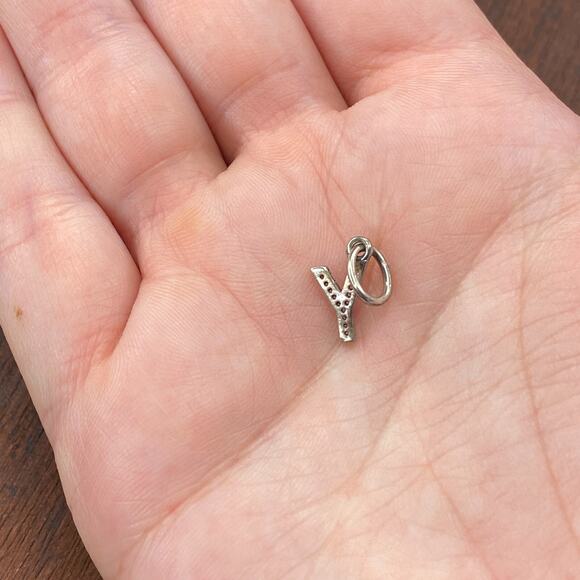Pandora Sterling Silver Alphabet Letter Y Dangle with Clear Zirconia 791337CZ - Picture 2 of 5